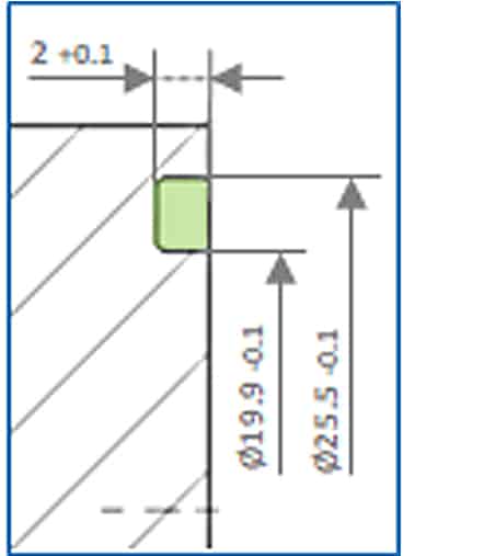 DirectMountSystem - Manifold interface - Rectangular groove without spigot acc. to IEC 61518 Type B.