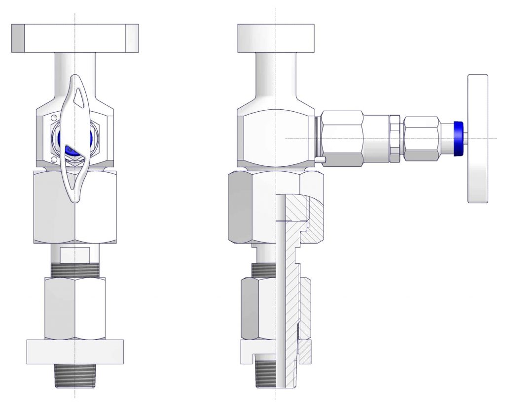 DirectMountSystem - Integral valve type of the stabilized connector.