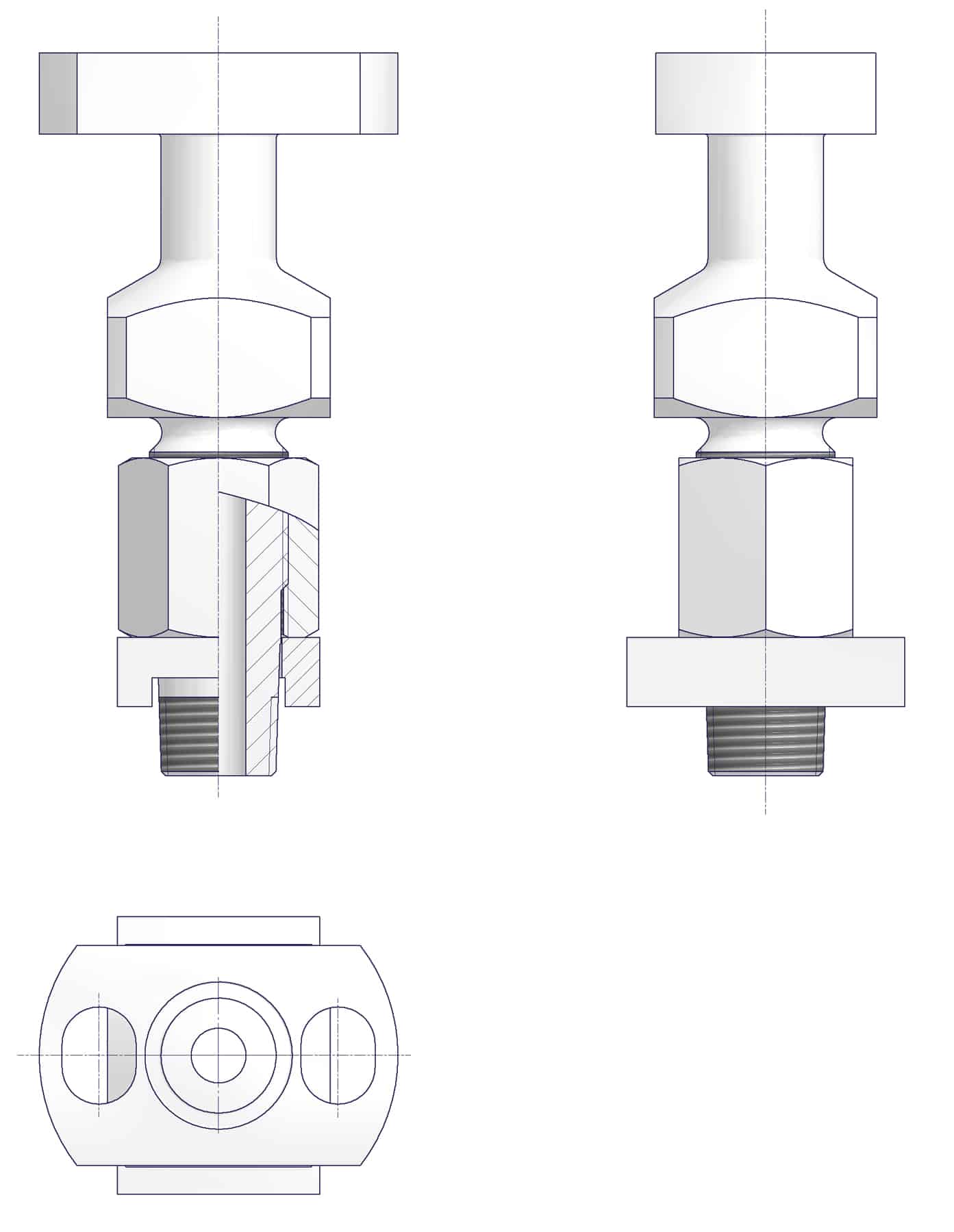 DirectMountSystem - Long type of the stabilized connector.
